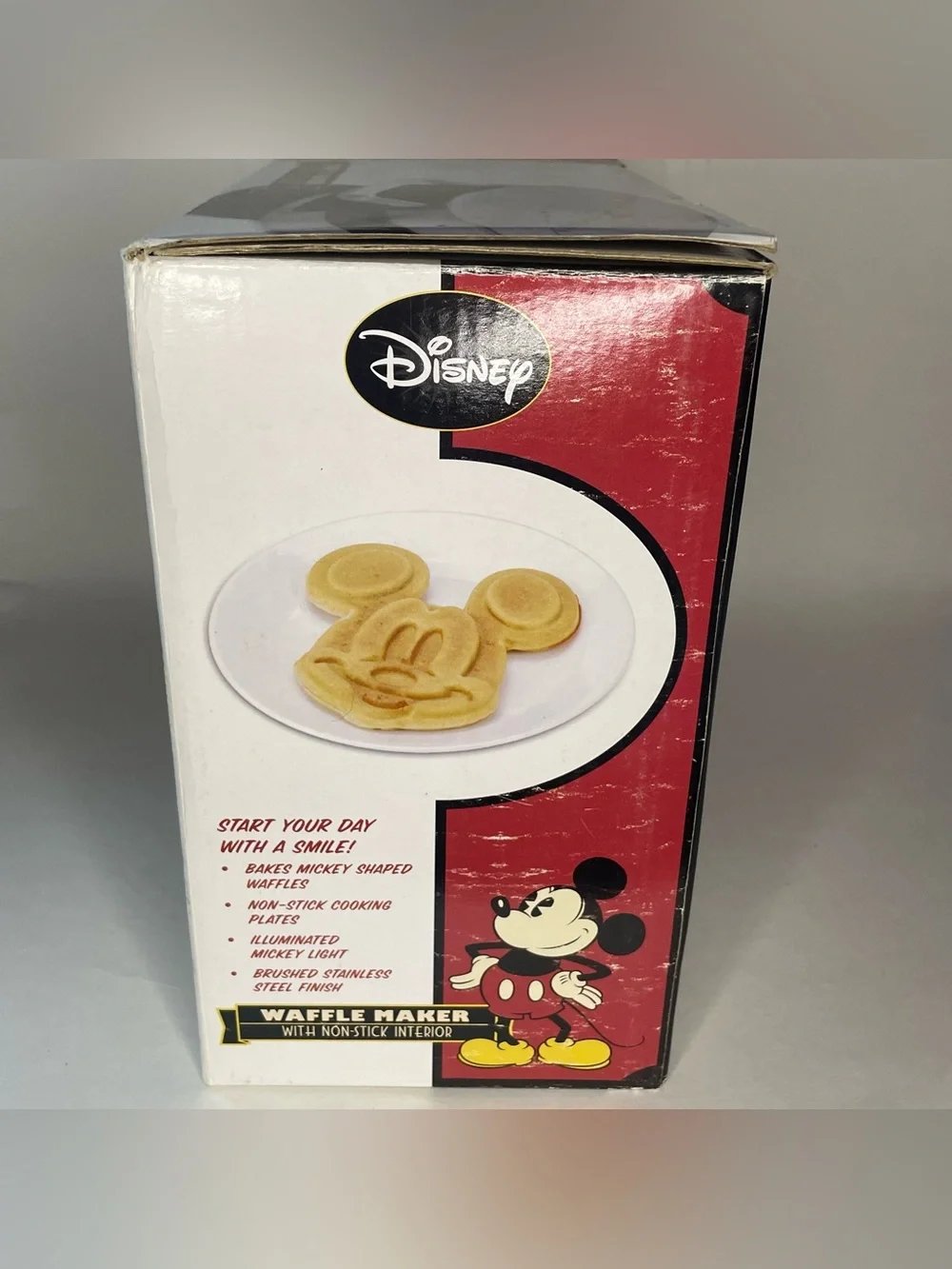 Disney DCM-1 Mickey Mouse Novelty Waffle Maker Brushed Stainless Steel Non-Stick